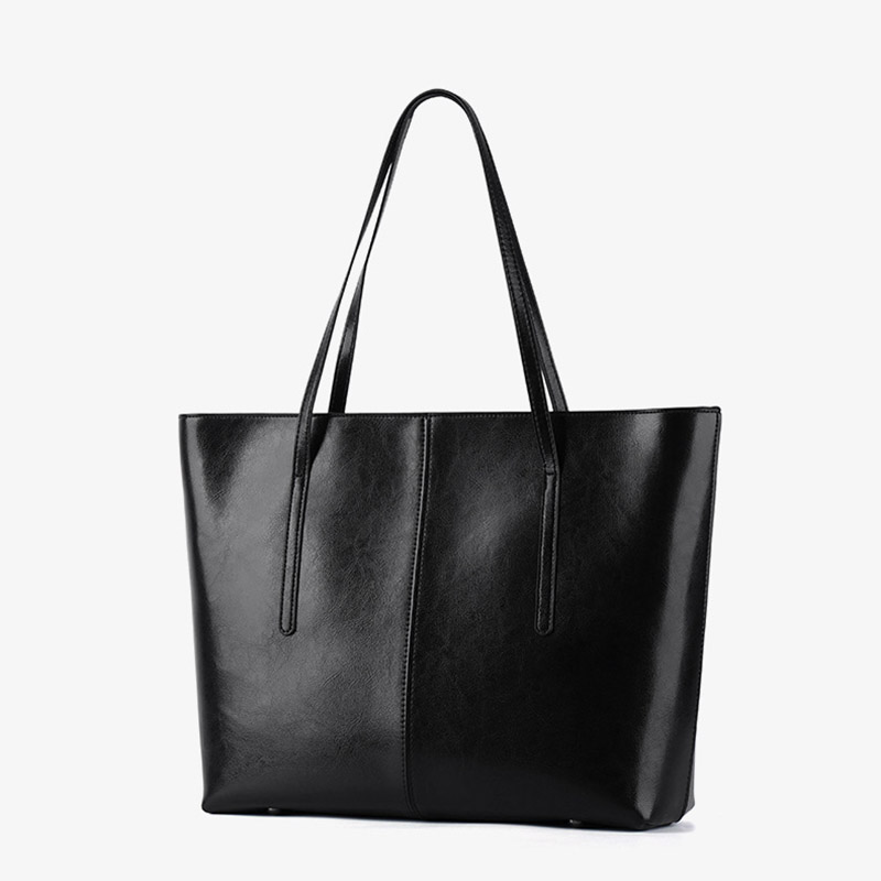 Women's Oily Crackle Genuine Leather Large Shoulder Tote Bags