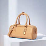 Sac à main en cuir véritable à fermeture verrouillée pour femmes