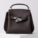 Damen Vintage Echtes Leder Top Handle Tasche mit Schlossverschluss
