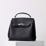 Damen Vintage Echtes Leder Top Handle Tasche mit Schlossverschluss