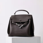 Damen Vintage Echtes Leder Top Handle Tasche mit Schlossverschluss