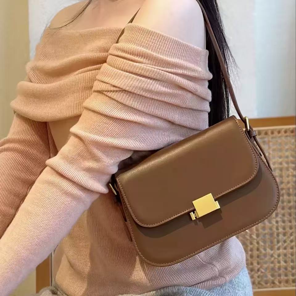 Damen Minimalismus Crossbody Schulterriemen Messenger Bags aus echtem Leder photo review