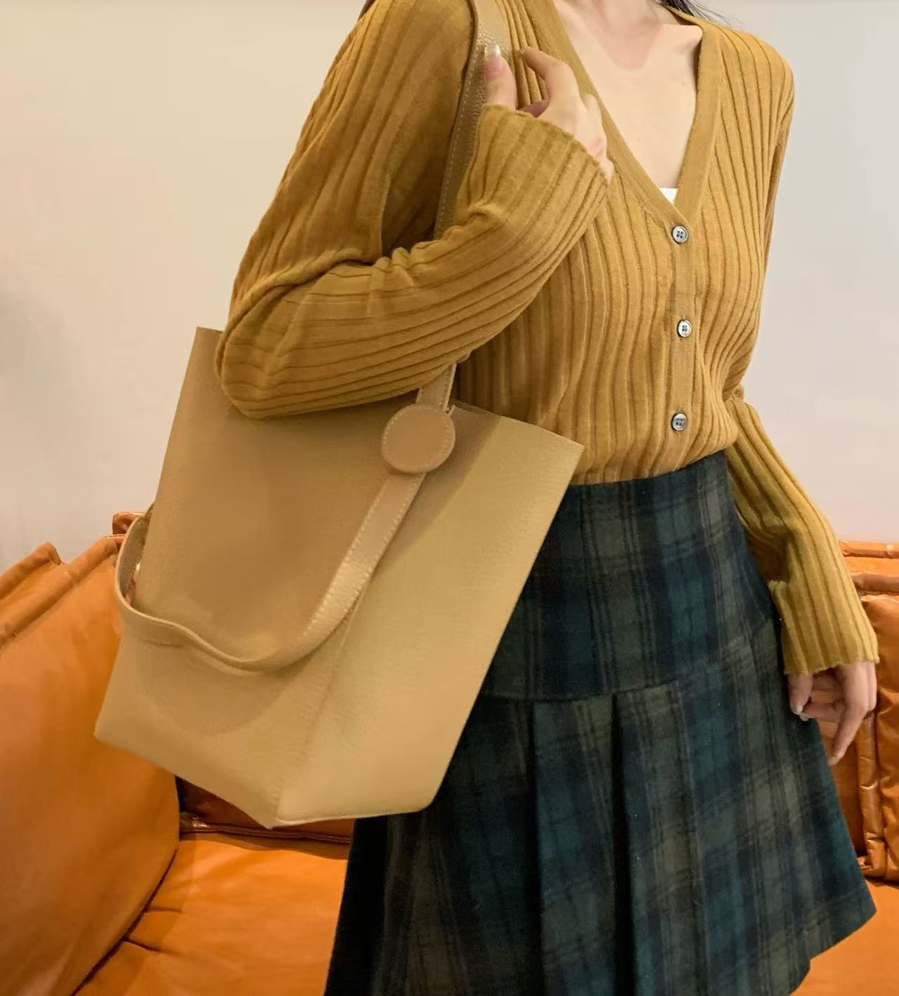 Sacs à dos en cuir véritable pour femmes (ensemble de 3 pièces) photo review