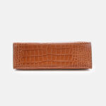 Sac à main à bandoulière en crocodile en cuir véritable avec fermoir et chaîne