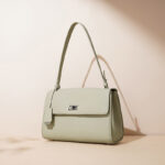 Women's Genuine Leather Lock-Clasp Shoulder Bag In Minimalist