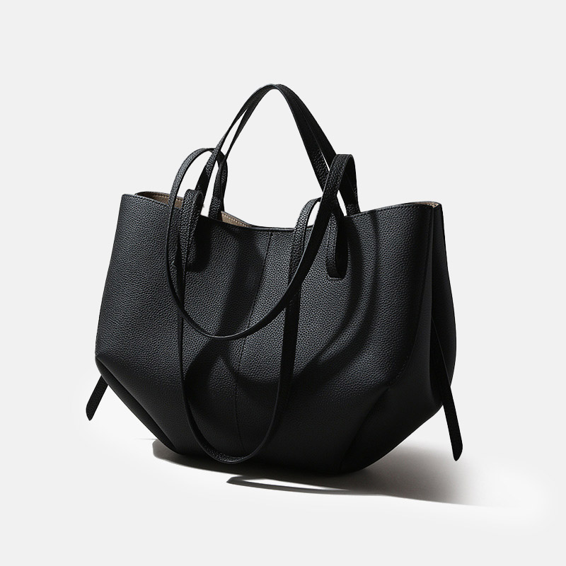 Sac à main en cuir véritable avec fermeture magnétique