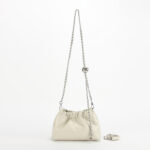Minimalistische Damen Echtleder geraffte wolkenförmige Crossbody Kettentasche
