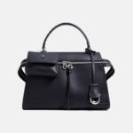 Sac à main en cuir véritable à fermeture éclair pour femmes