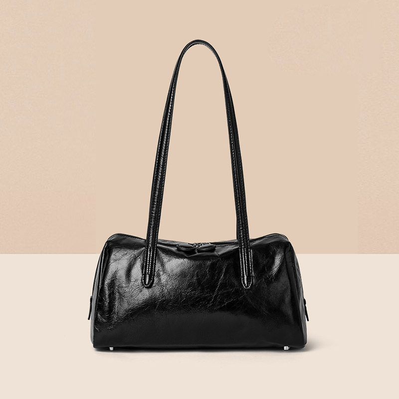 Women's Vintage Genuine Leather Pillow-Shaped Shoulder Bag