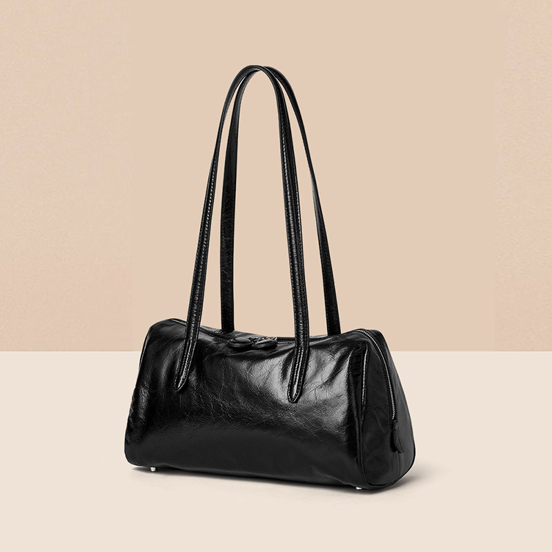 Women's Vintage Genuine Leather Pillow-Shaped Shoulder Bag