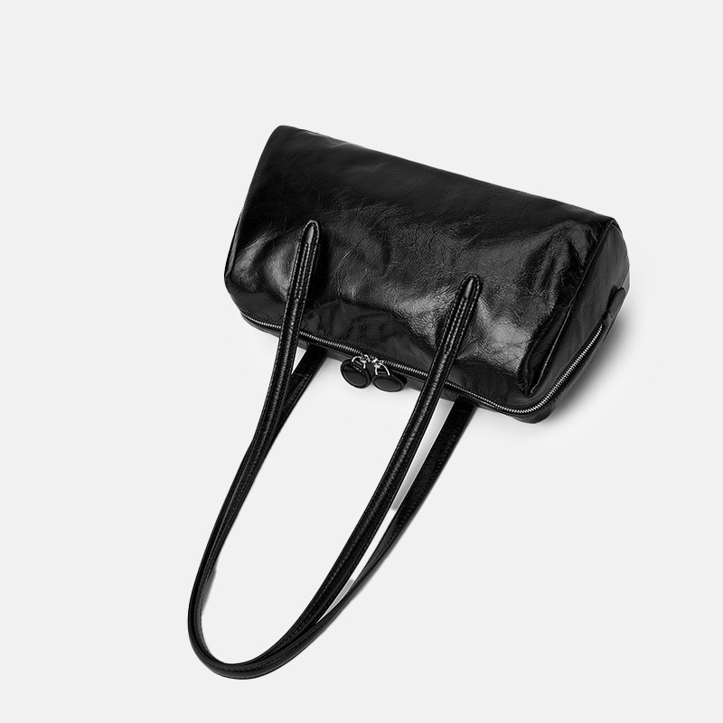Women's Vintage Genuine Leather Pillow-Shaped Shoulder Bag