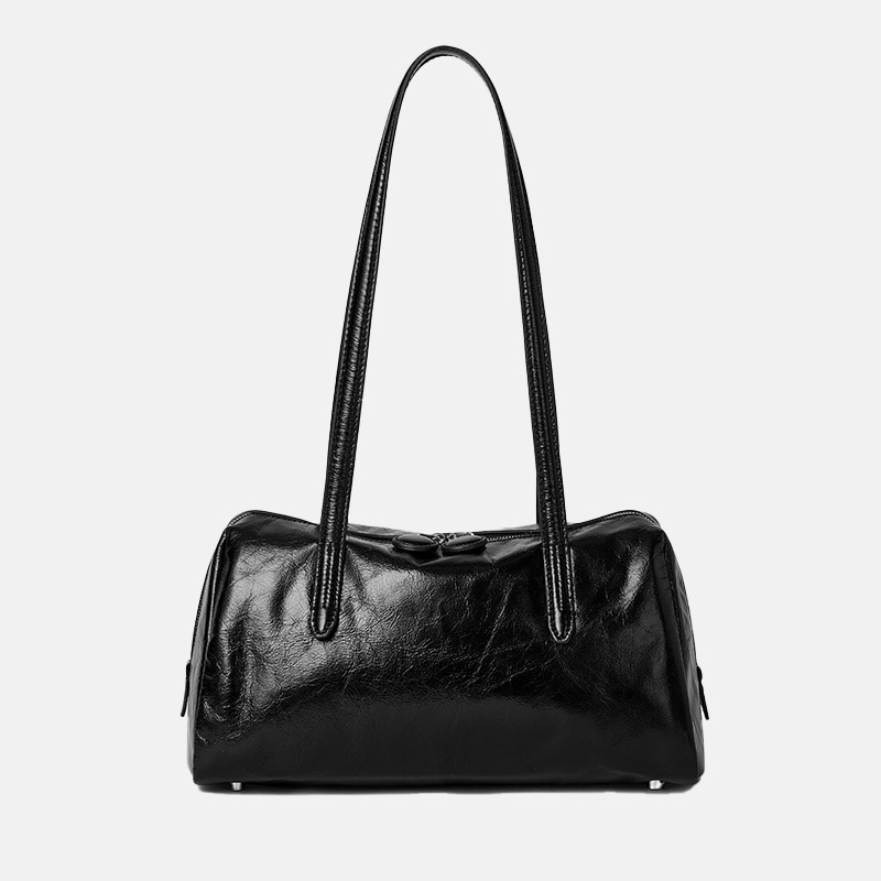 Sac baguette vintage en cuir véritable en forme d'oreiller pour femme