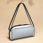 Sac Baguette Vintage en cuir véritable à fermeture éclair pour femmes