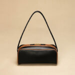 Sac Baguette Vintage en cuir véritable à fermeture éclair pour femmes
