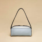 Sac Baguette Vintage en cuir véritable à fermeture éclair pour femmes