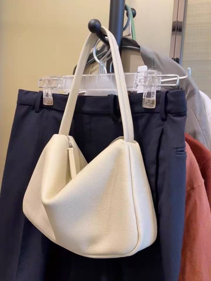 Femme Lychee Grain Cuir Véritable Simple Shoulder Hobo Bags photo review