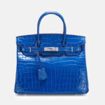 Sac à main en cuir fendu de crocodile pour femmes, avec serrure en argent