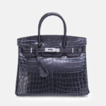 Sac à main en cuir fendu de crocodile pour femmes, avec serrure en argent