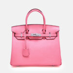 Women's Full-Grain Leather Top Handle Bag In Silver Lock Closure
