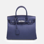Women's Full-Grain Leather Top Handle Bag In Silver Lock Closure