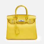 Women's Full-Grain Leather Top Handle Bag In Silver Lock Closure