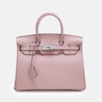 Women's Full-Grain Leather Top Handle Bag In Silver Lock Closure