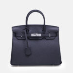 Women's Full-Grain Leather Top Handle Bag In Silver Lock Closure