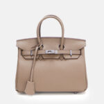 Women's Full-Grain Leather Top Handle Bag In Silver Lock Closure