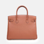 Women's Full-Grain Leather Top Handle Bag In Silver Lock Closure