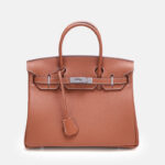Women's Full-Grain Leather Top Handle Bag In Silver Lock Closure