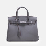 Women's Full-Grain Leather Top Handle Bag In Silver Lock Closure