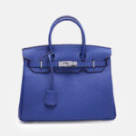 Women's Full-Grain Leather Top Handle Bag In Silver Lock Closure