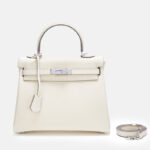 Damen Vollnarbenleder Tasche mit silbernem Henkel
