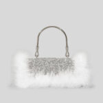 Pelzige Rhionstein Abendtaschen für Damen