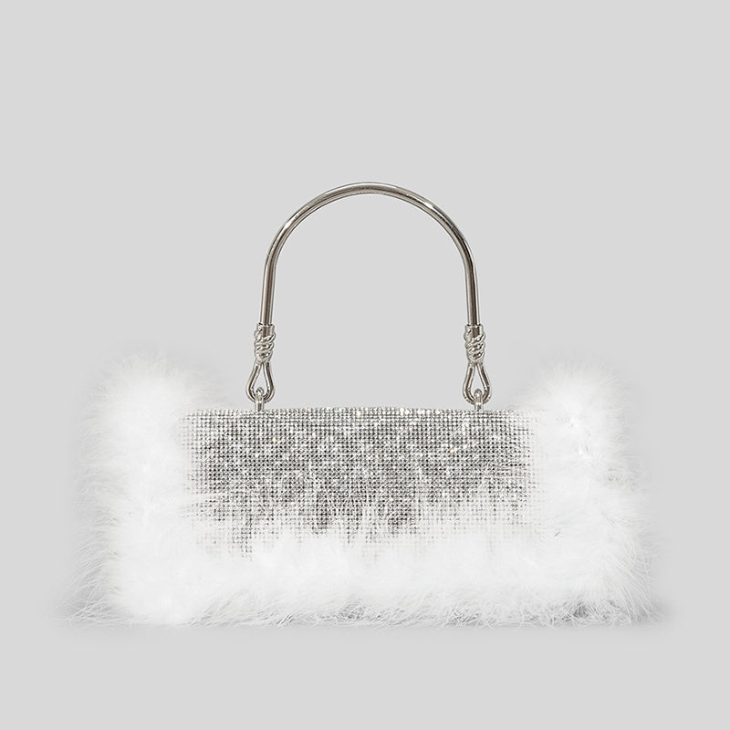 Pelzige Rhionstein Abendtaschen für Damen