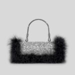 Pelzige Rhionstein Abendtaschen für Damen