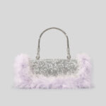 Pelzige Rhionstein Abendtaschen für Damen