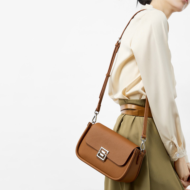 Sac à bandoulière magnétique en cuir véritable pour femmes