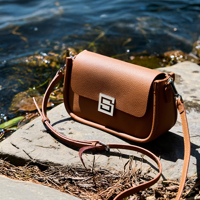 Sac à bandoulière magnétique en cuir véritable pour femmes