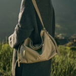 Women's Genuine Leather Pleated Hobo Shoulder Bag