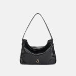 Women's Genuine Leather Pleated Hobo Shoulder Bag