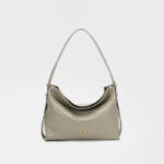 Women's Genuine Leather Pleated Hobo Shoulder Bag