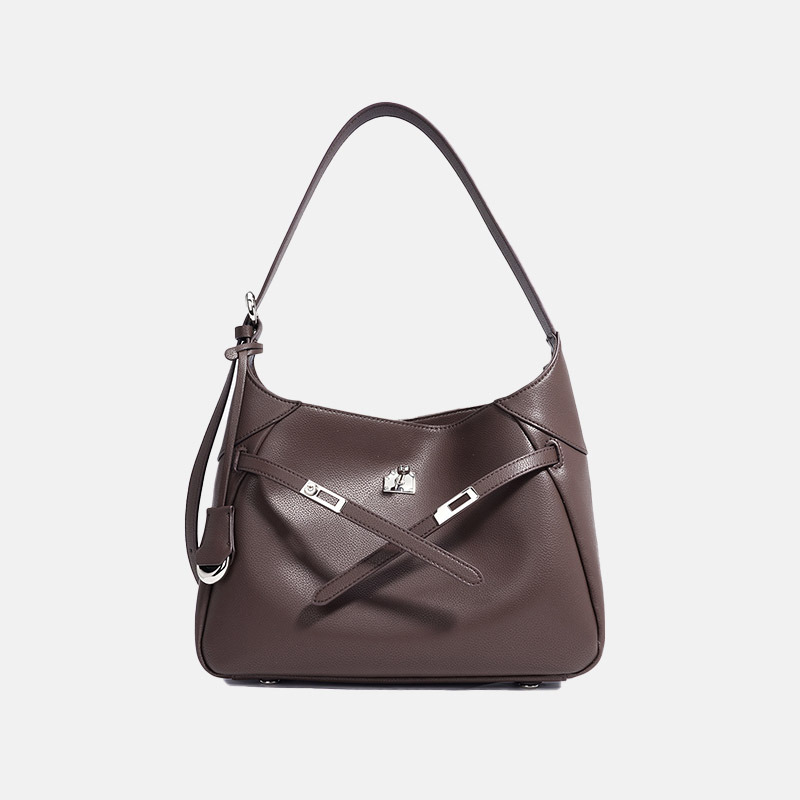 Minimalistische Umhängetasche aus echtem Leder mit Schlossverschluss für Frauen