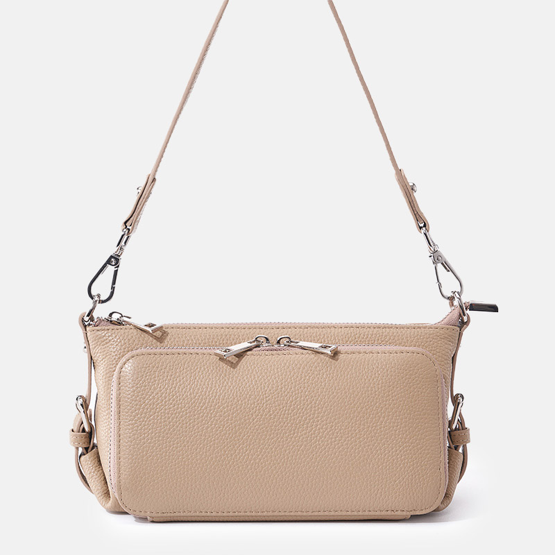 Women's Minimalist Top-Grain Leather Crossbody Shoulder Bag
