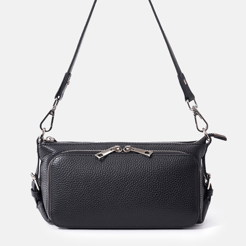 Sac à bandoulière minimaliste en cuir de grain supérieur pour femmes