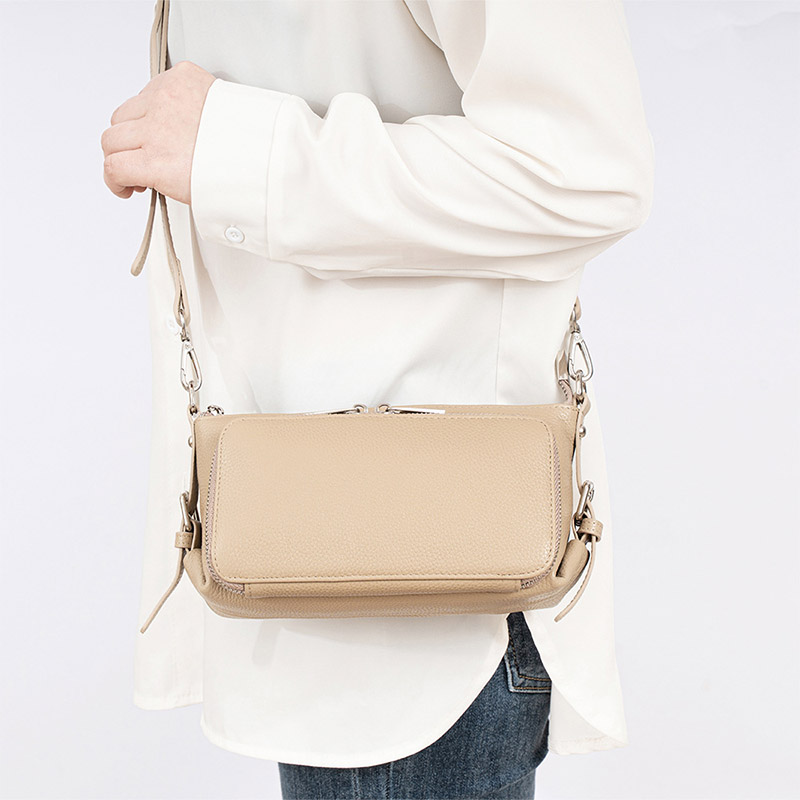 Women's Minimalist Top-Grain Leather Crossbody Shoulder Bag