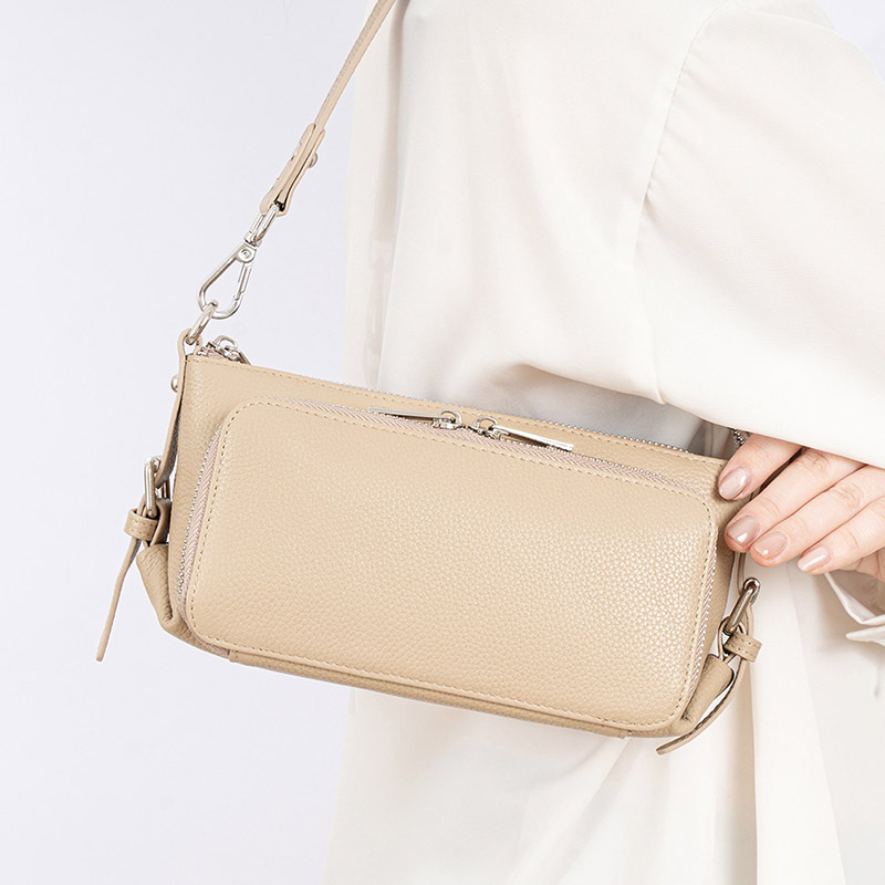 Women's Minimalist Top-Grain Leather Crossbody Shoulder Bag