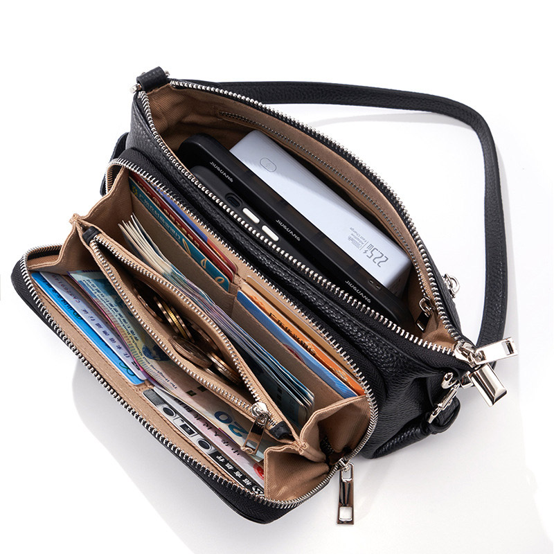Women's Minimalist Top-Grain Leather Crossbody Shoulder Bag
