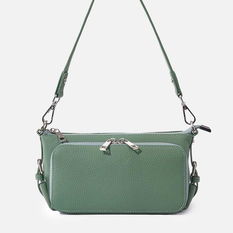Women's Minimalist Top-Grain Leather Crossbody Shoulder Bag