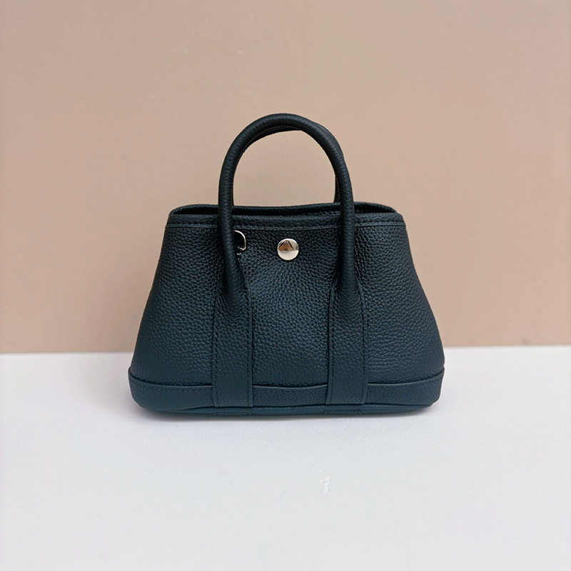 Women's Minimalist Full-Grain Leather handle Tote Bag With Crossbody Strap